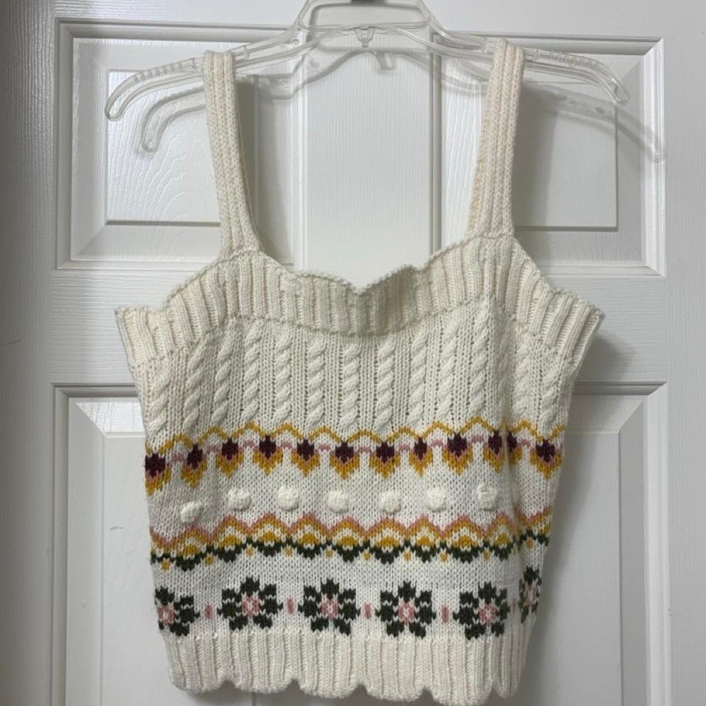 Cozy Life white knit sweater